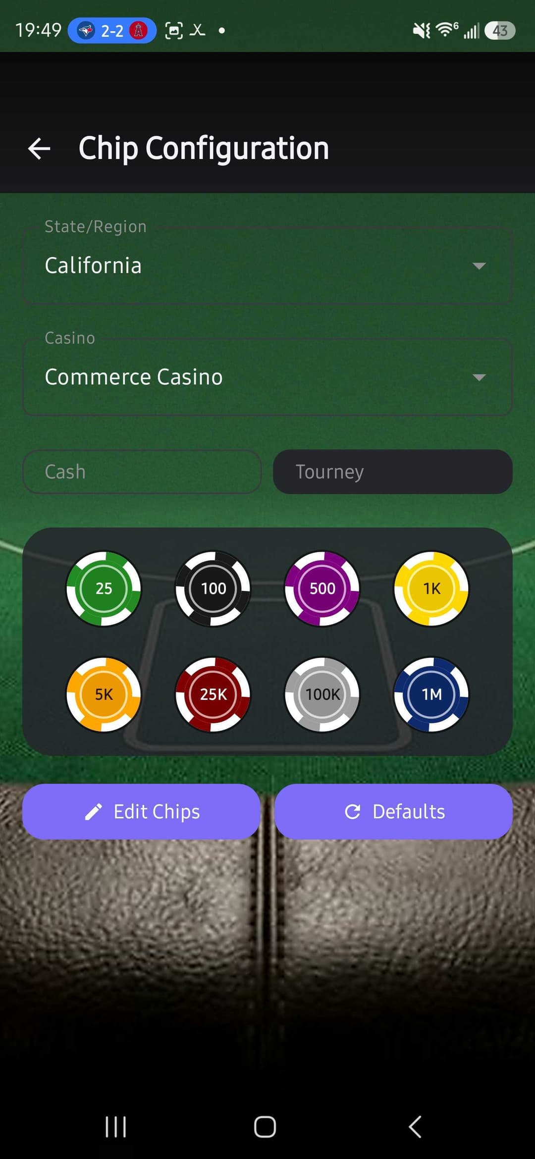 Chip Config — Tourney